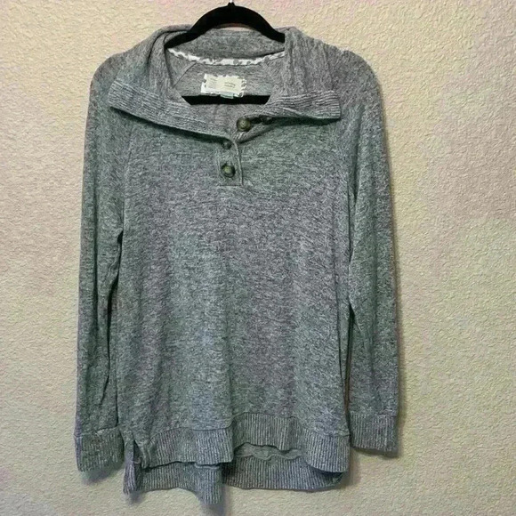 Grey Saturday Sunday sweater sz S casual comfy cozy lightweight fall preppy - Picture 1 of 8